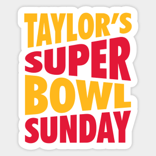 Taylor Super Bowl Sunday Sticker